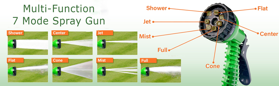 Easylife's Hercul-Easy Hose comes with a multi-function 7 mode spray gun. 